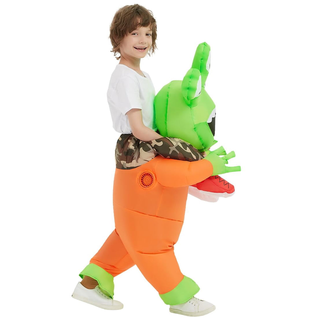 COMIN Halloween Inflatable Alien Costume Kids Cosplay Costumes Funny Ride on Blow Up Costumes Alien Suit for Teens