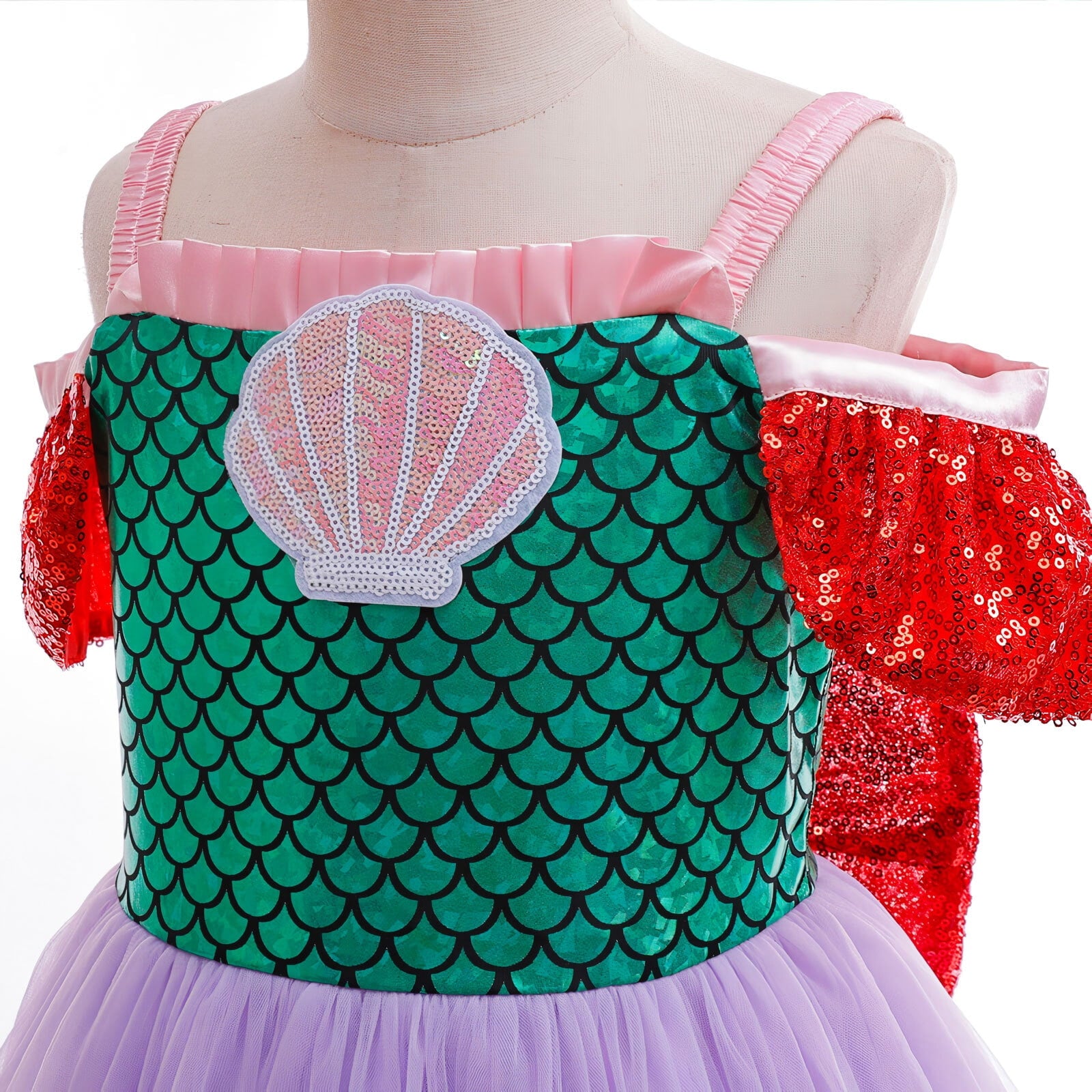 Girls Mermaid Princess Dress Costume Halloween Birthday Gown for 3-4T