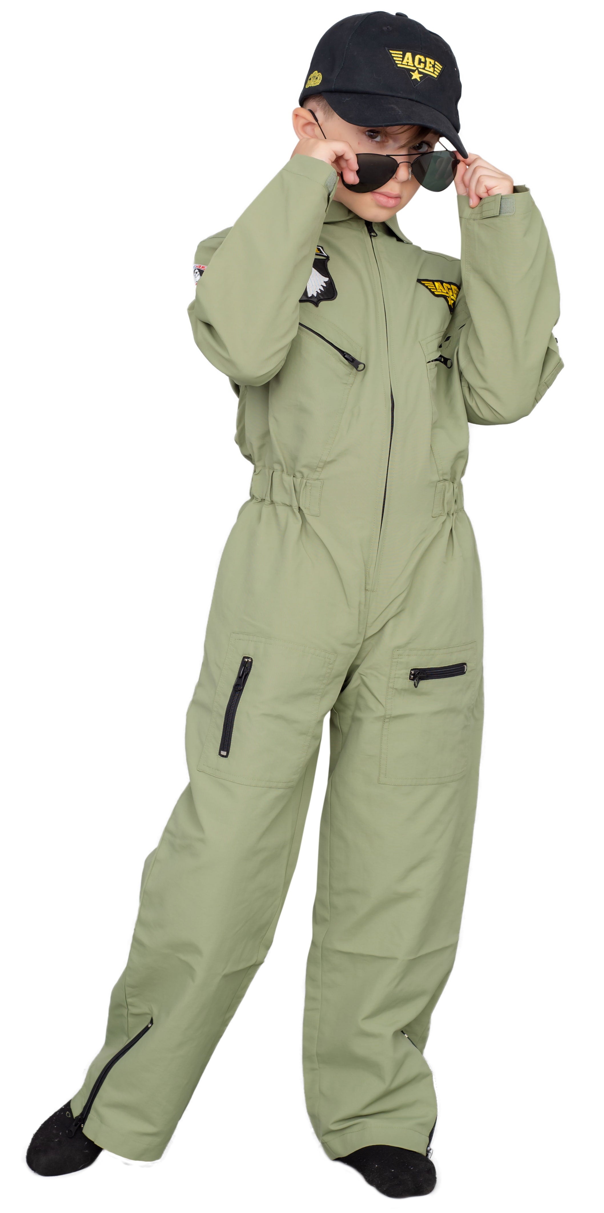 Air Force Pilot Child Halloween Costume Jumpsuit Set
