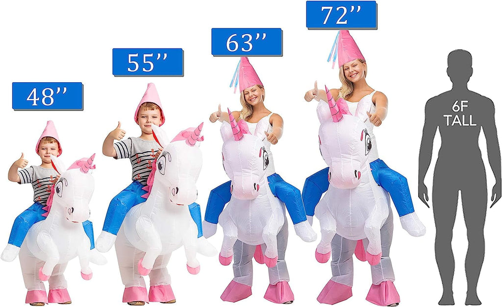  Inflatable Unicorn Costume for Kids Halloween Costumes Boys Girls Funny Blow up Costume for Halloween Party Cosplay