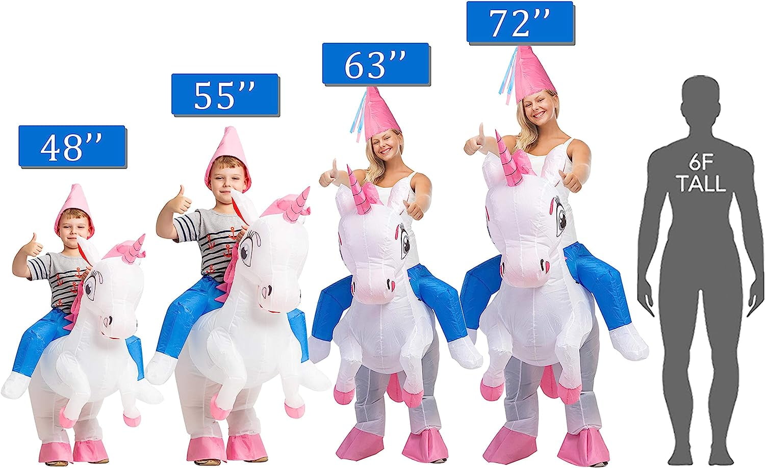 Inflatable Unicorn Costume for Kids Halloween Costumes Boys Girls Funny Blow up Costume for Halloween Party Cosplay