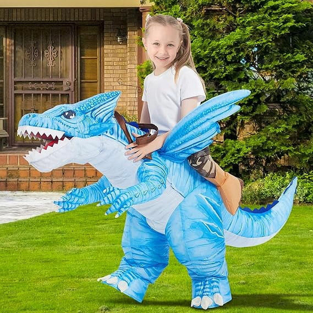  Kids Inflatable Dinosaur Costume, Blow Up Dinosaur Costume Inflatable Dino Costume, Funny Halloween Costumes for Boys Girls Unisex Blow Up Costume for Halloween/Party/Cosplay