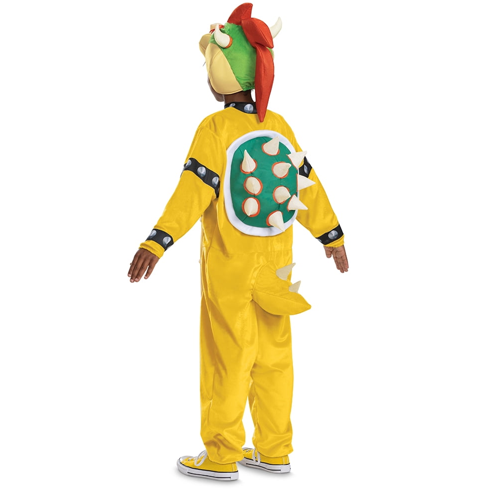 Unisex Size Medium (8-10) Bowser Hooded Jumpsuit Halloween Child Costume Super Mario Bros., 