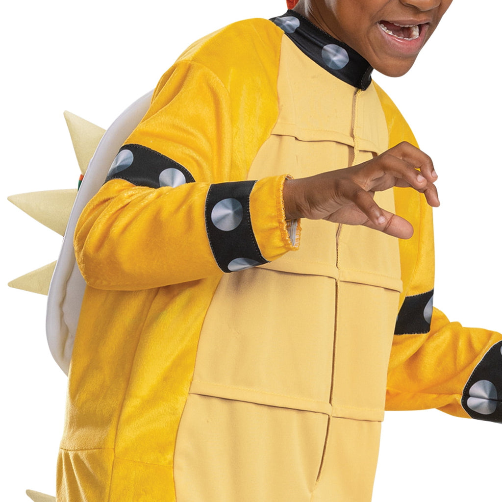 Unisex Size Medium (8-10) Bowser Hooded Jumpsuit Halloween Child Costume Super Mario Bros., 