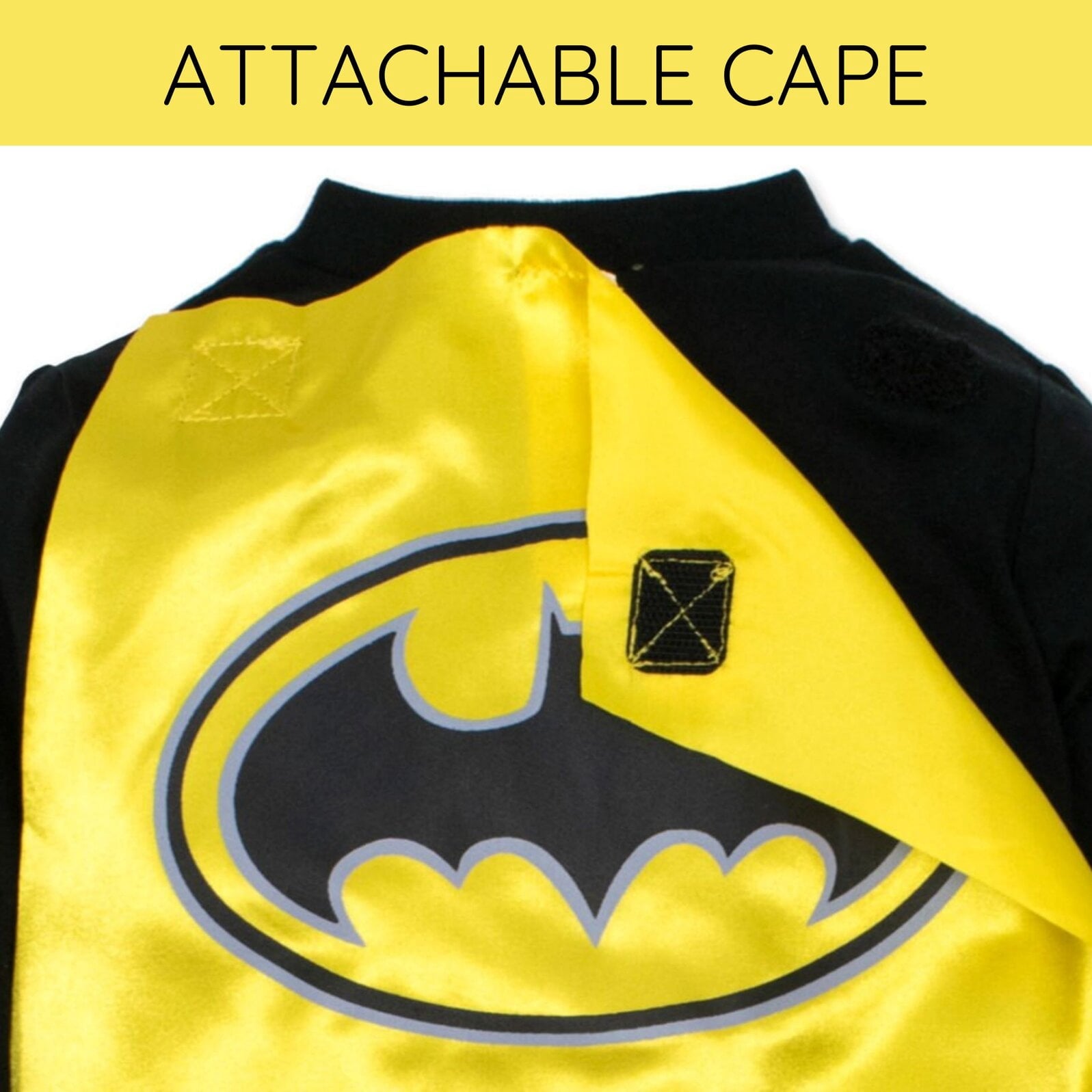 DC Comics Justice League Little Kids' Boy or Girl Cosplay One Piece Coverall with Cape Batman Black